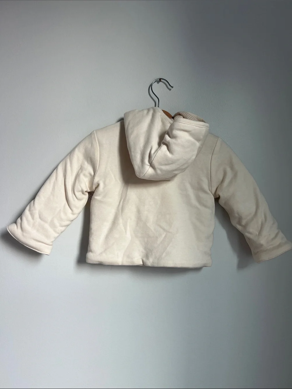 Natures Purest | Cream Hooded Baby Puffer Coat Heart Embroidery NWT Size 3-6M